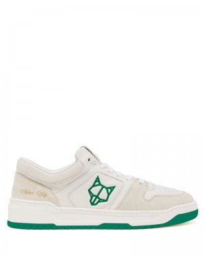 Men's Naked Wolfe CM-01 Leather Suede Combo Sneakers White / Green | PHILIPPINES EGZJWNK21