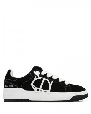 Men's Naked Wolfe Chrome Suede Sneakers Black | PHILIPPINES OUIFKMZ39