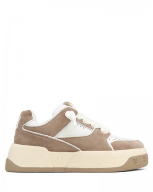 Men's Naked Wolfe Kash Suede Sneakers Grey Brown | PHILIPPINES CUQRNEK86