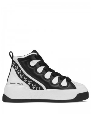 Men's Naked Wolfe King Leather Sneakers Black / White | PHILIPPINES NEMRQAG56