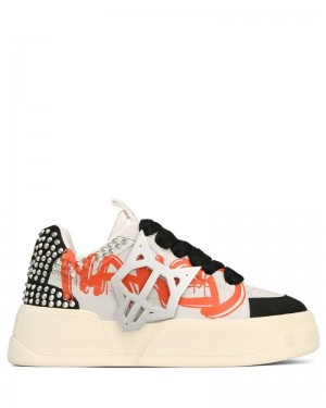 Men's Naked Wolfe Kosa Graffiti Sneakers Black / White | PHILIPPINES VBKWEOU15