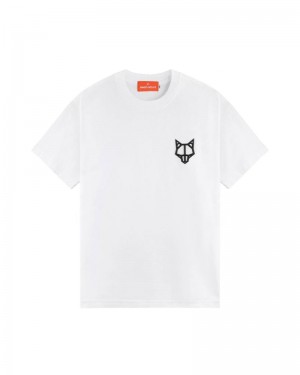 Men's Naked Wolfe Logo T-Shirt White | PHILIPPINES HRNVMLQ26