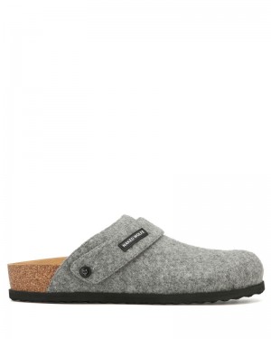 Men's Naked Wolfe Malta Felt Slippers Grey | PHILIPPINES QKOLNEW31