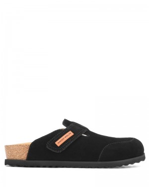 Men's Naked Wolfe Melt Suede Slippers Black | PHILIPPINES TOSRMFD05