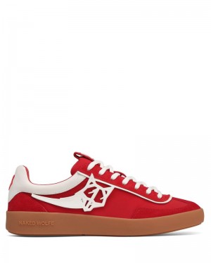 Men's Naked Wolfe Palm Nylon Sneakers Red | PHILIPPINES PKFEJHZ85