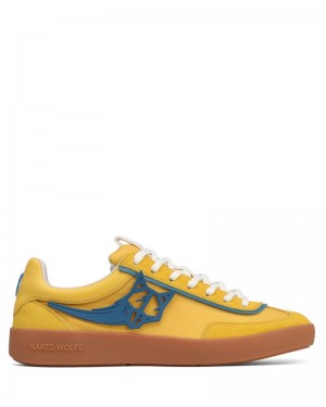 Men's Naked Wolfe Palm Nylon Sneakers Yellow | PHILIPPINES FLXAOUI52