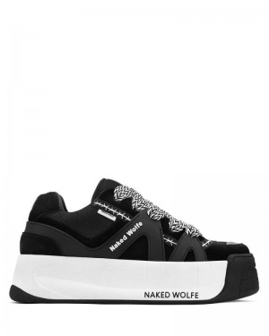 Men's Naked Wolfe Slide Sneakers Black | PHILIPPINES WOUCBHZ30