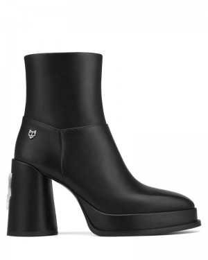 Women's Naked Wolfe Crush Leather Platform Boots Black | PHILIPPINES ZPRIKHJ58