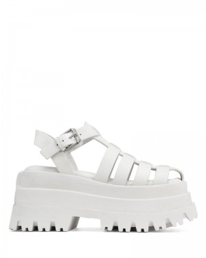 Women's Naked Wolfe Devil Platform Sandals White | PHILIPPINES KSTDNAW36