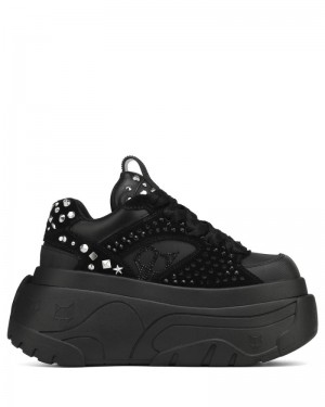 Women's Naked Wolfe Fantasy Diamonds Sneakers Black | PHILIPPINES AXTIZMN67