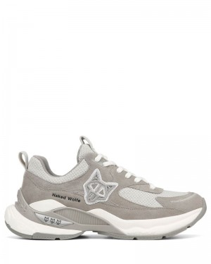 Women's Naked Wolfe Super Suede Sneakers Grey | PHILIPPINES HNPLDJT38