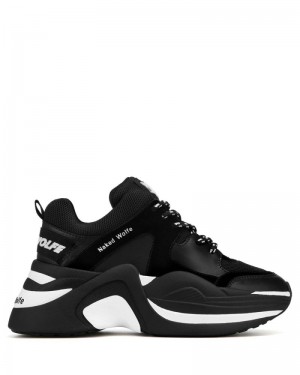 Women's Naked Wolfe Track Double Sneakers Black | PHILIPPINES QKXLIYU12