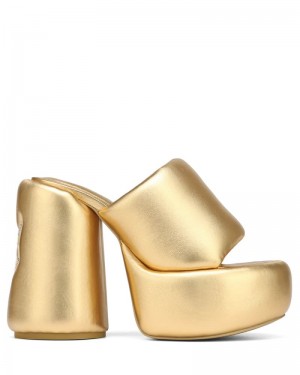 Women's Naked Wolfe Wow Platform Sandals Gold | PHILIPPINES ECYUDPV07