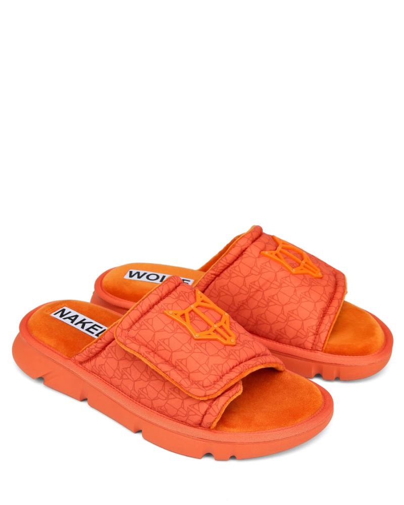 Men's Naked Wolfe Alaska Monogram Slides Orange | PHILIPPINES XFNSBVM28