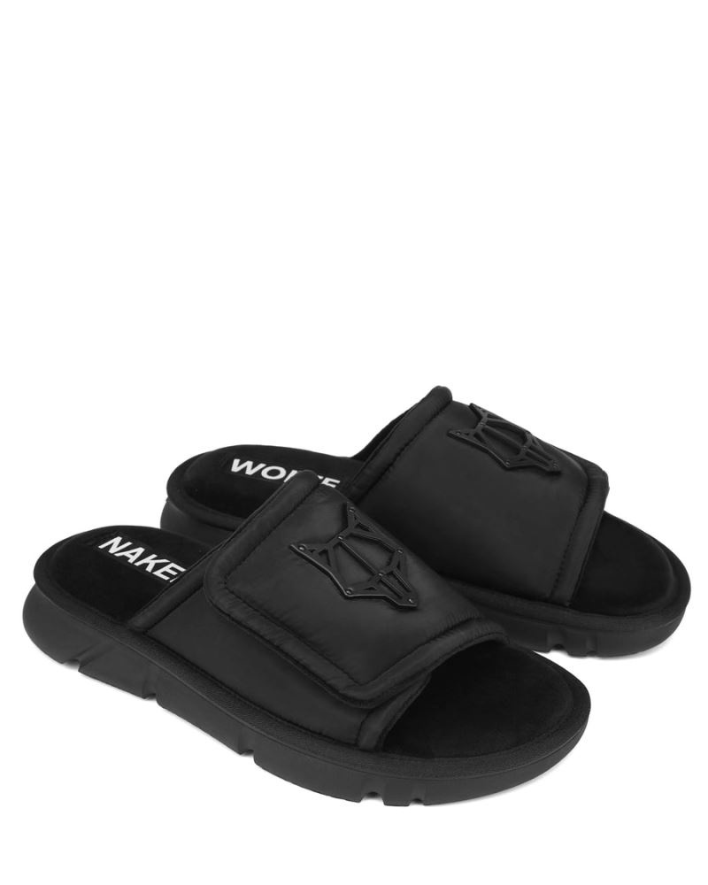 Men's Naked Wolfe Alaska Slides Black | PHILIPPINES SPMEVIR04