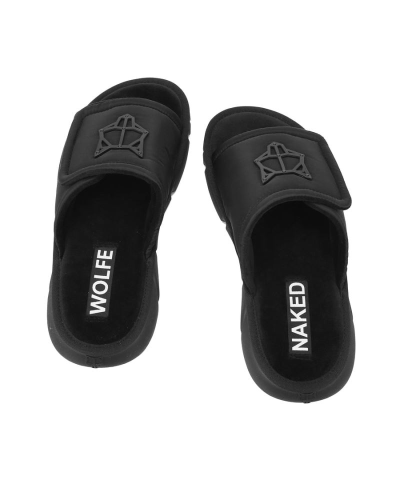 Men's Naked Wolfe Alaska Slides Black | PHILIPPINES SPMEVIR04