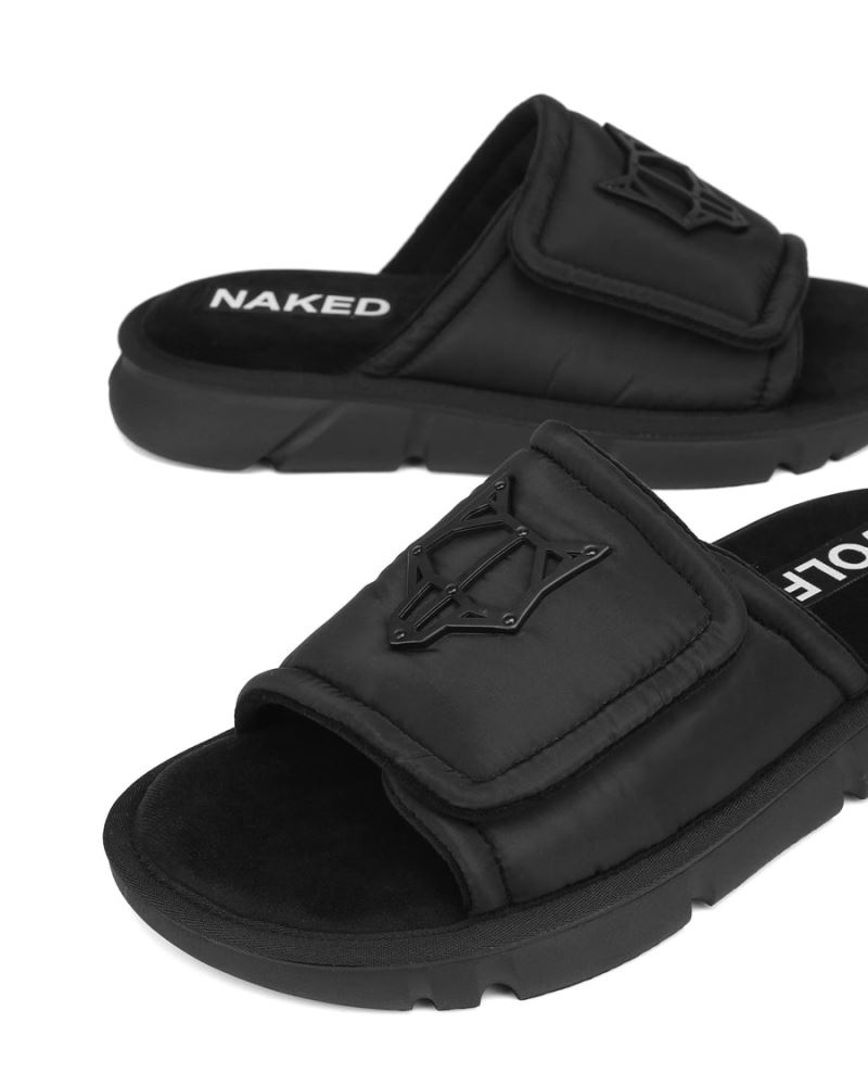 Men's Naked Wolfe Alaska Slides Black | PHILIPPINES SPMEVIR04