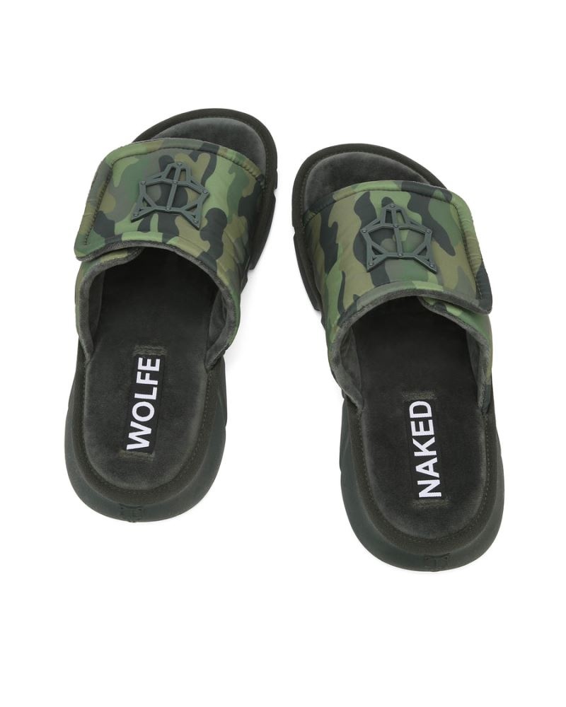 Men's Naked Wolfe Alaska Slides Camo | PHILIPPINES PSDGOHW65