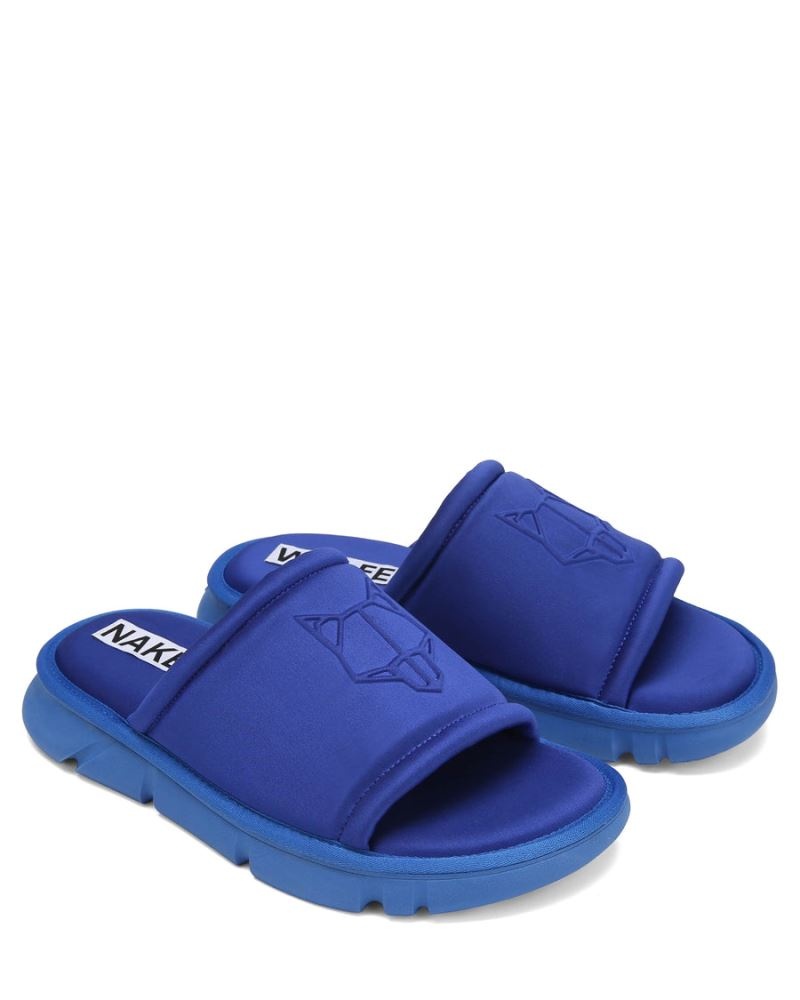 Men's Naked Wolfe Arizona Royal Slides Blue | PHILIPPINES UZBGPFD94