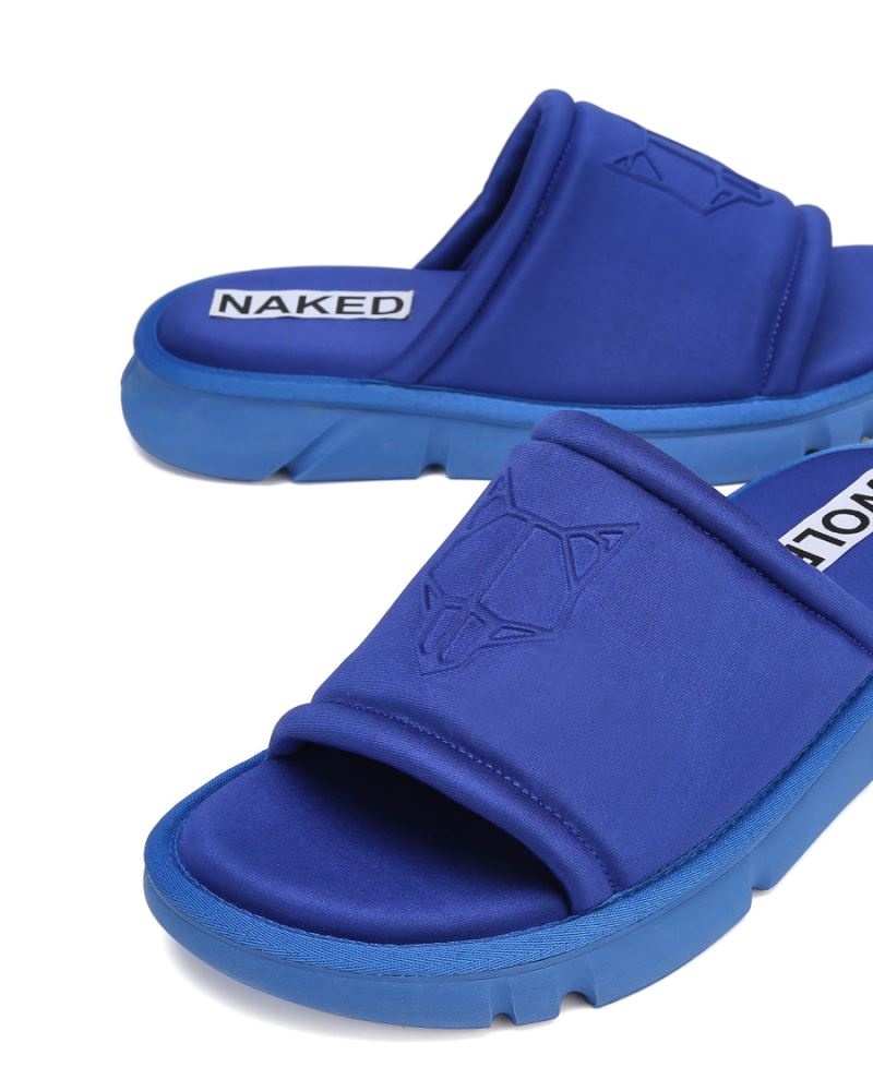 Men's Naked Wolfe Arizona Royal Slides Blue | PHILIPPINES UZBGPFD94