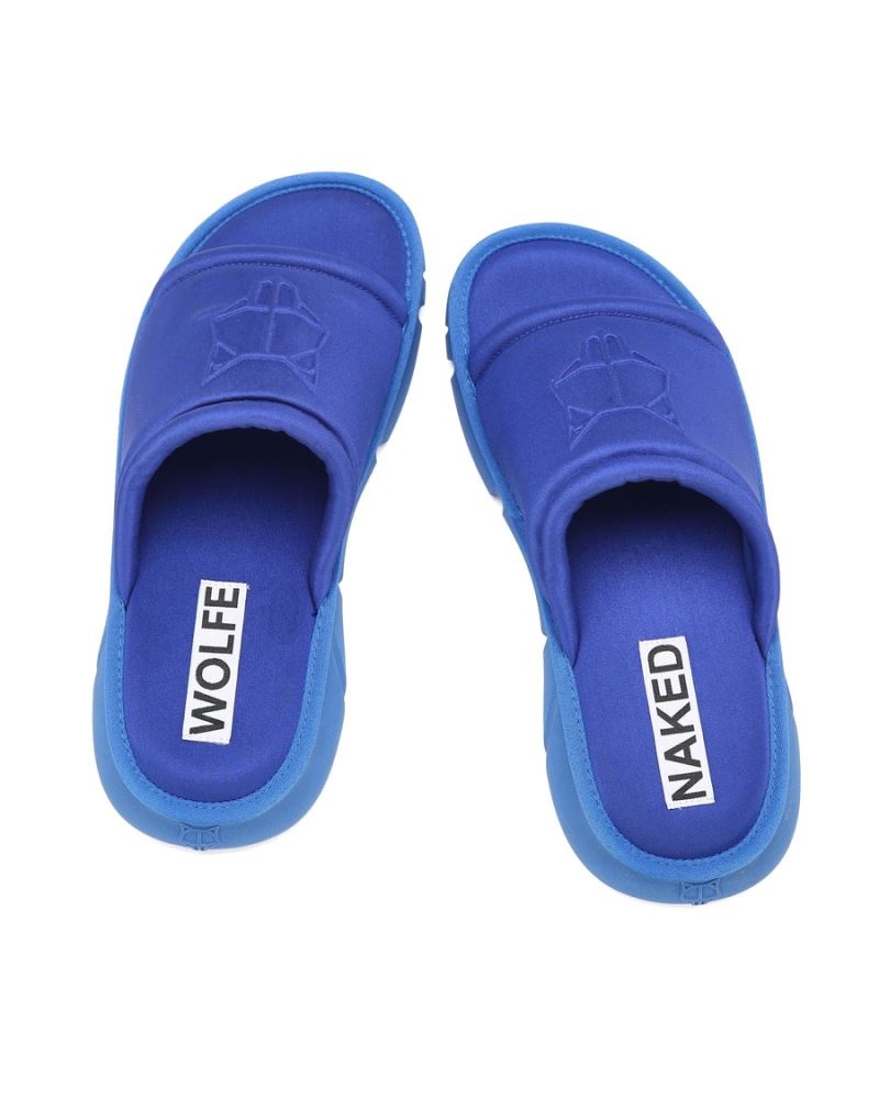 Men's Naked Wolfe Arizona Royal Slides Blue | PHILIPPINES UZBGPFD94