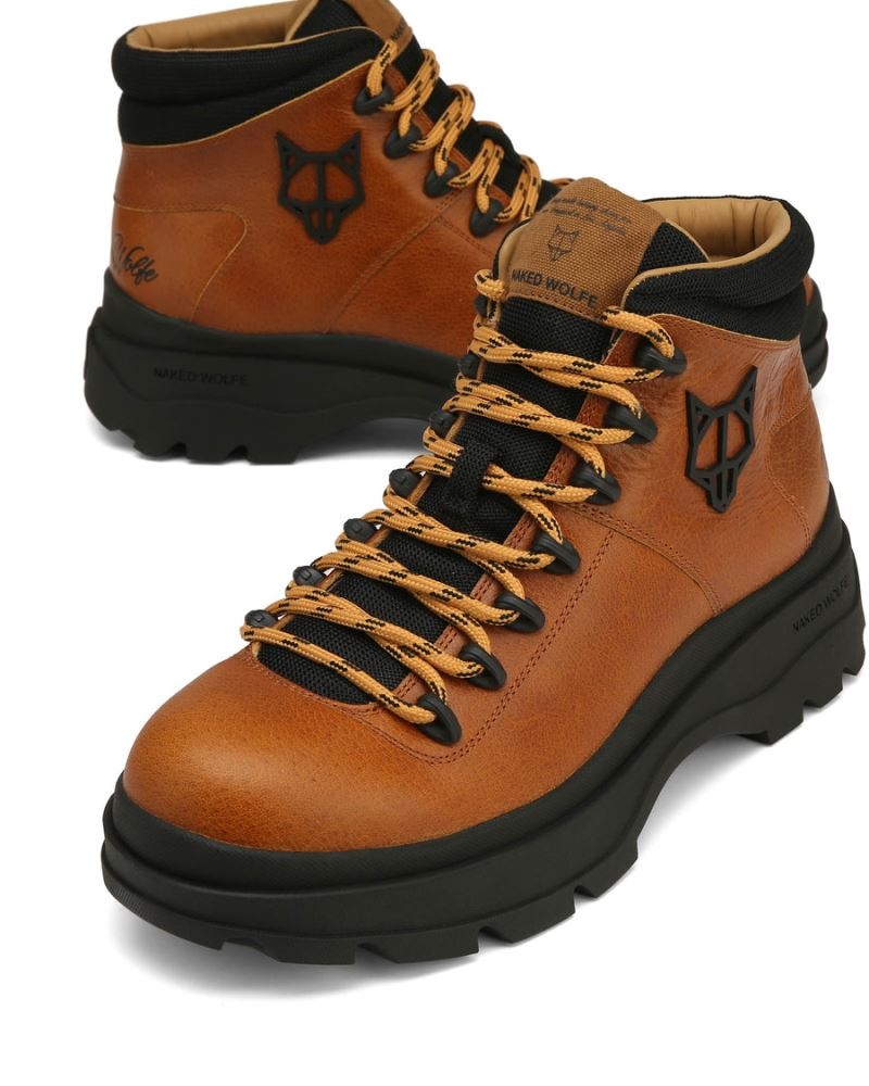 Men's Naked Wolfe Aspen Leather Boots Brown | PHILIPPINES GHXEYLQ75