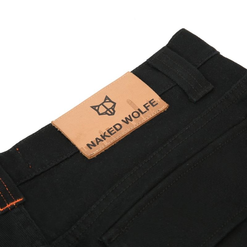 Men's Naked Wolfe Baggy Pocket Cargo Logo Pants Black | PHILIPPINES FKNJZRG43