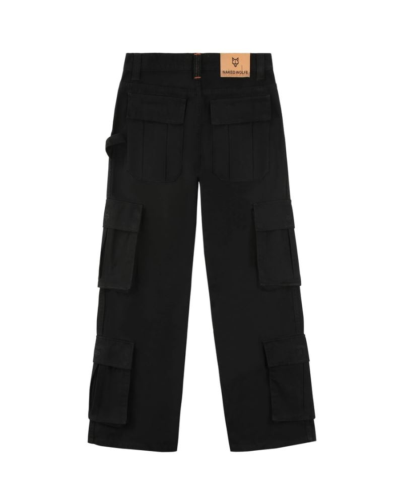 Men's Naked Wolfe Baggy Pocket Cargo Pants Black | PHILIPPINES RYBIJCQ65