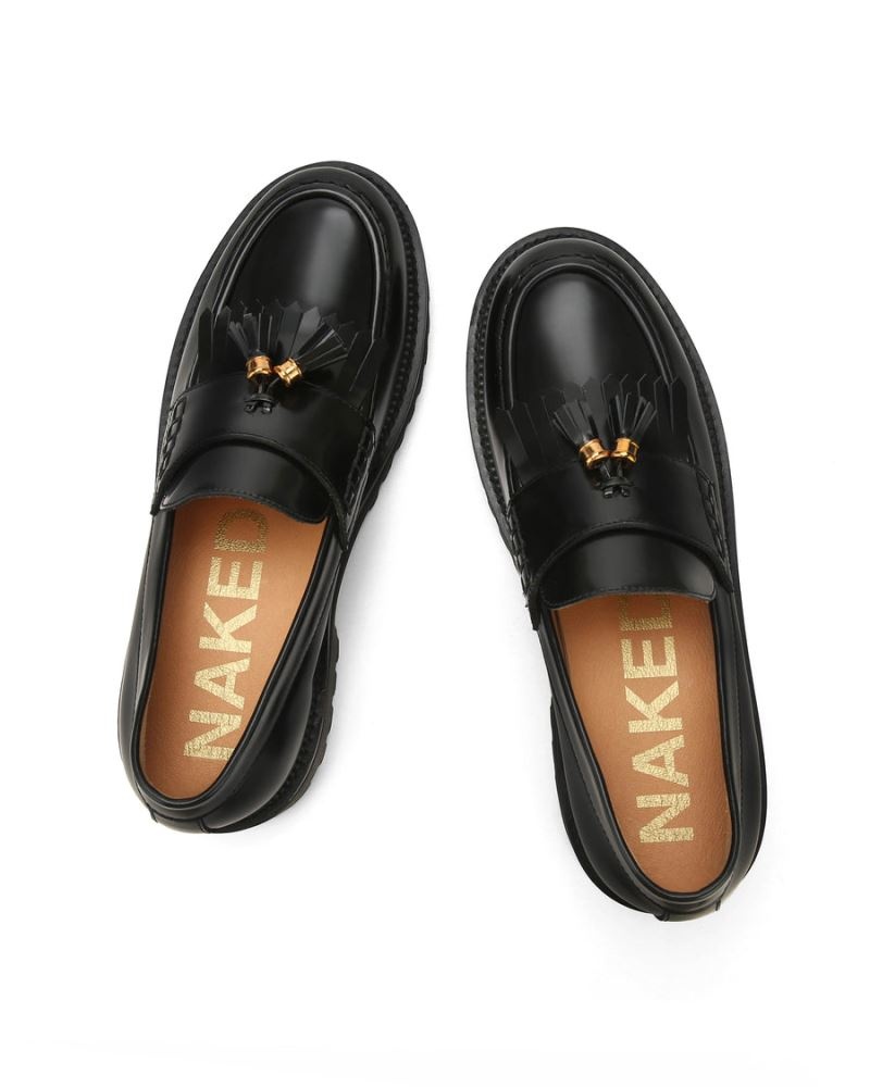 Men's Naked Wolfe Banter Box Leather Loafers Black | PHILIPPINES TWLVOCY21