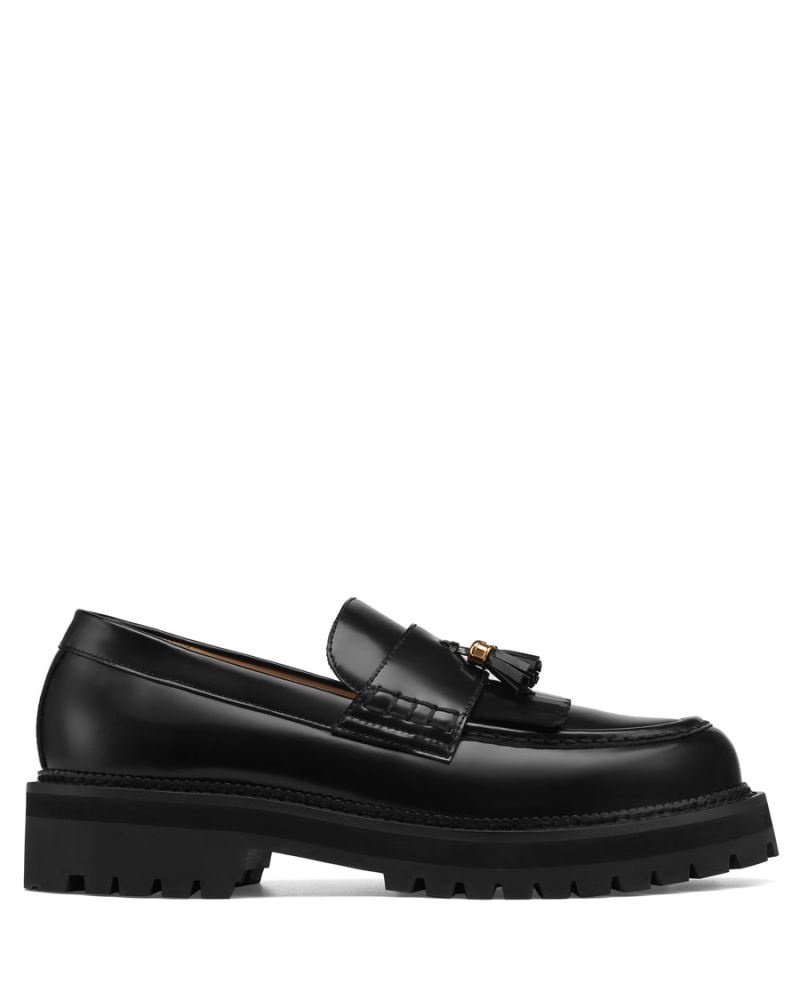 Men\'s Naked Wolfe Banter Box Leather Loafers Black | PHILIPPINES TWLVOCY21