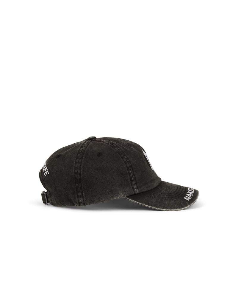 Men's Naked Wolfe Baseball Washed Caps Black | PHILIPPINES YBLKIES40