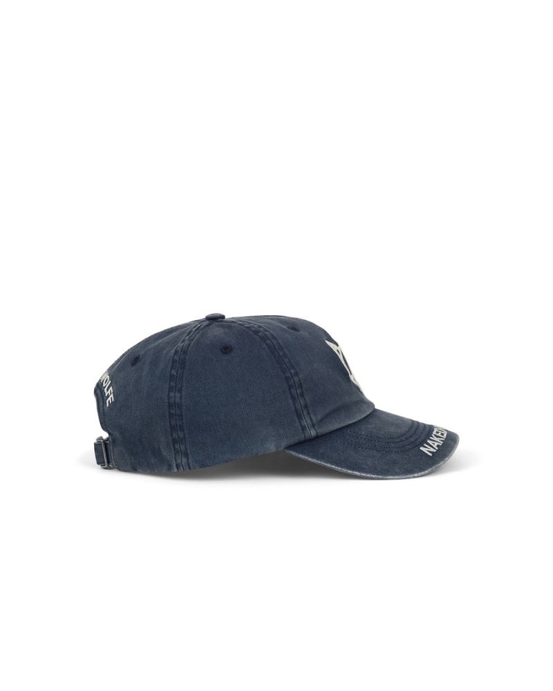 Men's Naked Wolfe Baseball Washed Caps Blue | PHILIPPINES TECUGML28