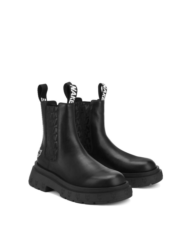 Men's Naked Wolfe Caution Leather Boots Black | PHILIPPINES GHNFWJR57