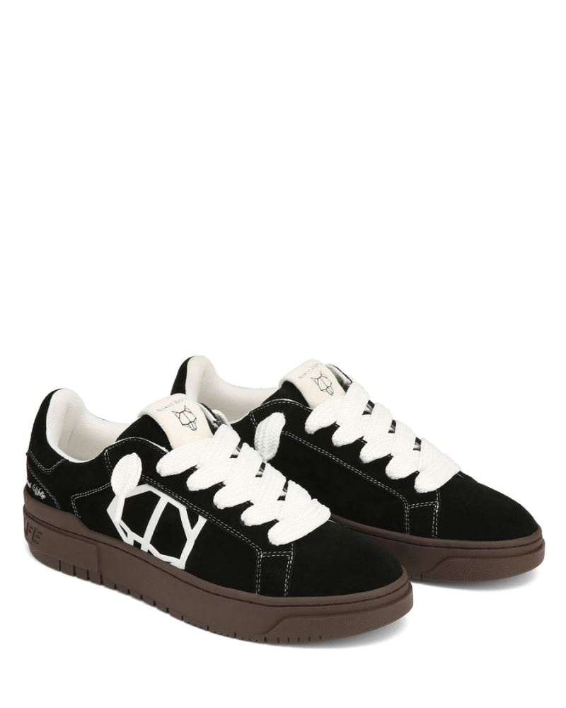 Men's Naked Wolfe Chrome Suede Natural Sneakers Black | PHILIPPINES GIXTFBV94