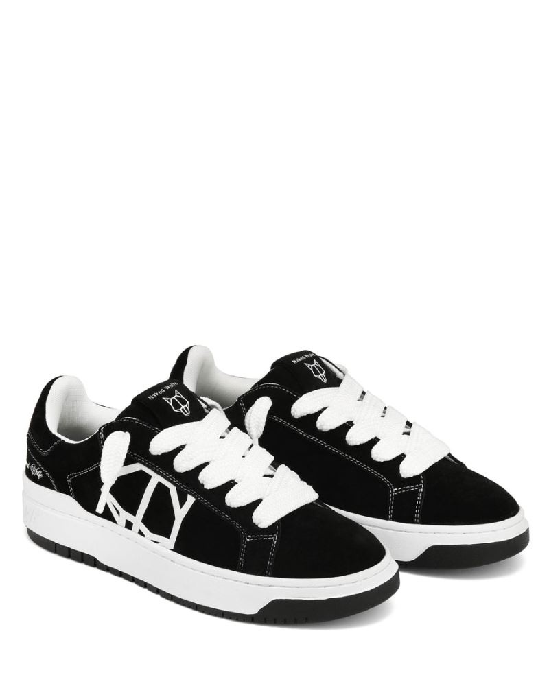 Men's Naked Wolfe Chrome Suede Sneakers Black | PHILIPPINES OUIFKMZ39