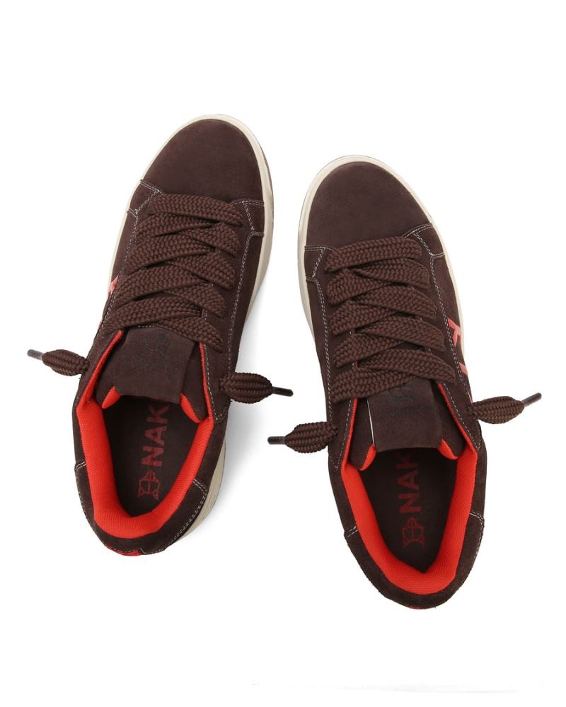 Men's Naked Wolfe Chrome Suede Sneakers Chocolate | PHILIPPINES XEVZFGI31