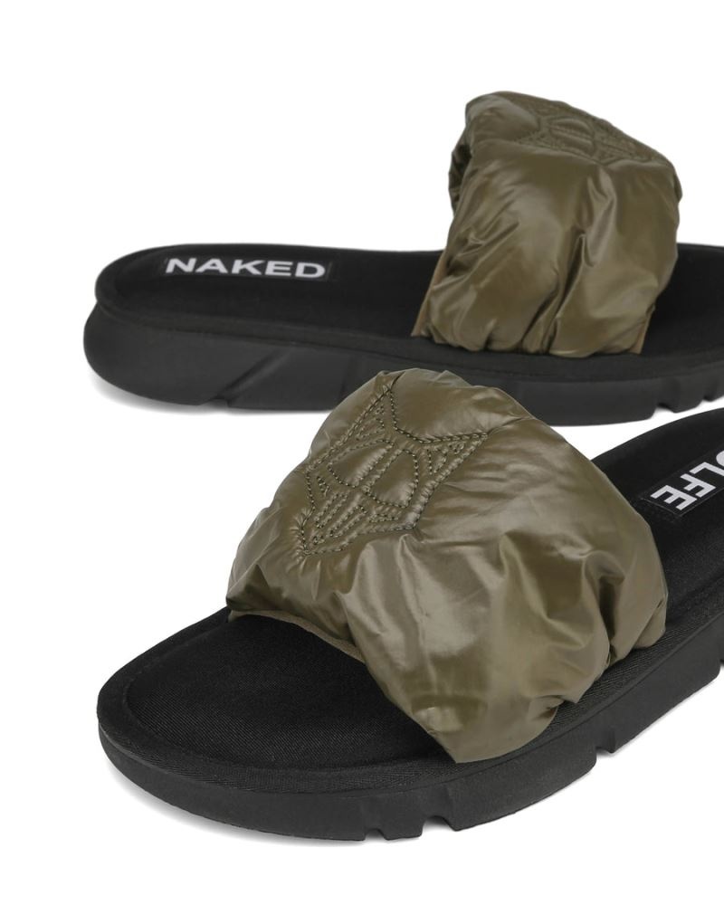 Men's Naked Wolfe Coasting Slides Olive | PHILIPPINES GLJYVFT73