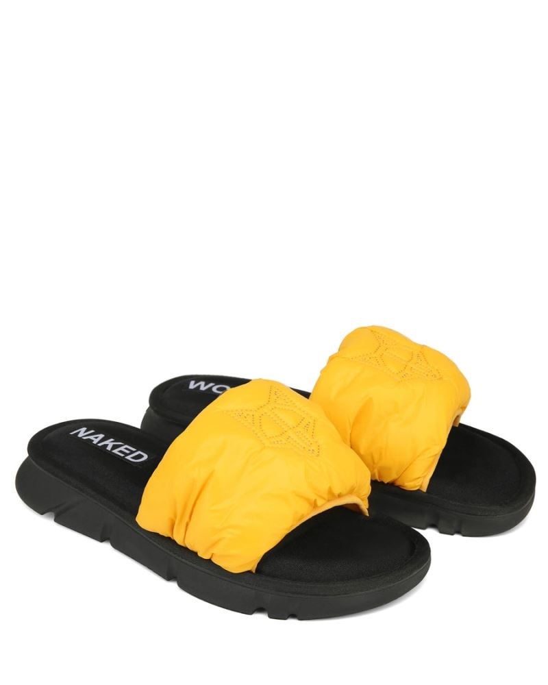 Men's Naked Wolfe Coasting Slides Yellow | PHILIPPINES FVHWRGI82