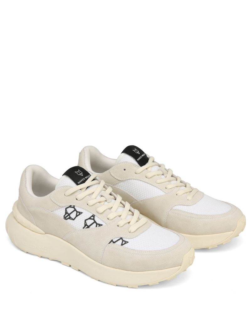 Men's Naked Wolfe Dart Suede Sneakers Cream | PHILIPPINES RXFYSLI87