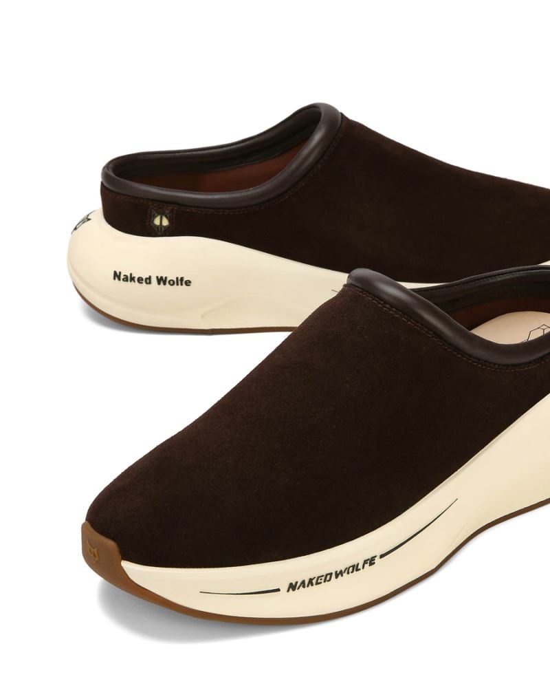 Men's Naked Wolfe Dawn Suede Combo Slippers Chocolate | PHILIPPINES GDXWVSN14