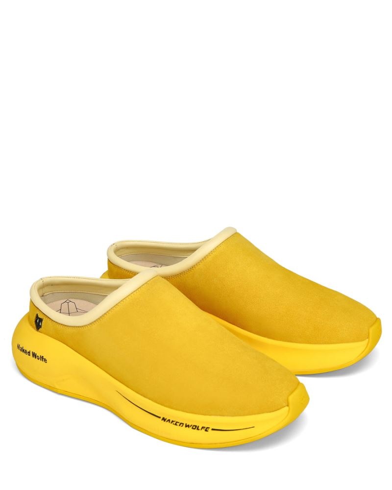 Men's Naked Wolfe Dawn Suede Slippers Yellow | PHILIPPINES OZRSIBM70