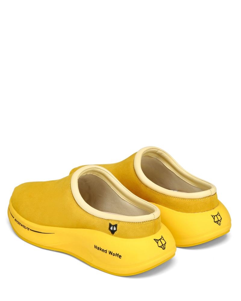 Men's Naked Wolfe Dawn Suede Slippers Yellow | PHILIPPINES OZRSIBM70