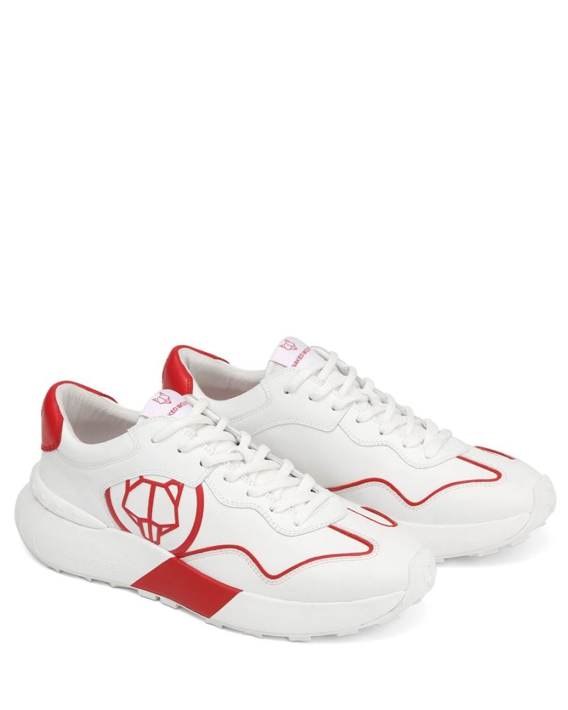 Men's Naked Wolfe Drought Sneakers White / Red | PHILIPPINES IQXPLBF26