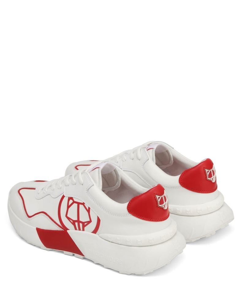 Men's Naked Wolfe Drought Sneakers White / Red | PHILIPPINES IQXPLBF26