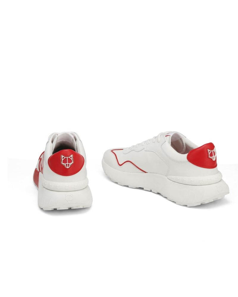 Men's Naked Wolfe Drought Sneakers White / Red | PHILIPPINES IQXPLBF26