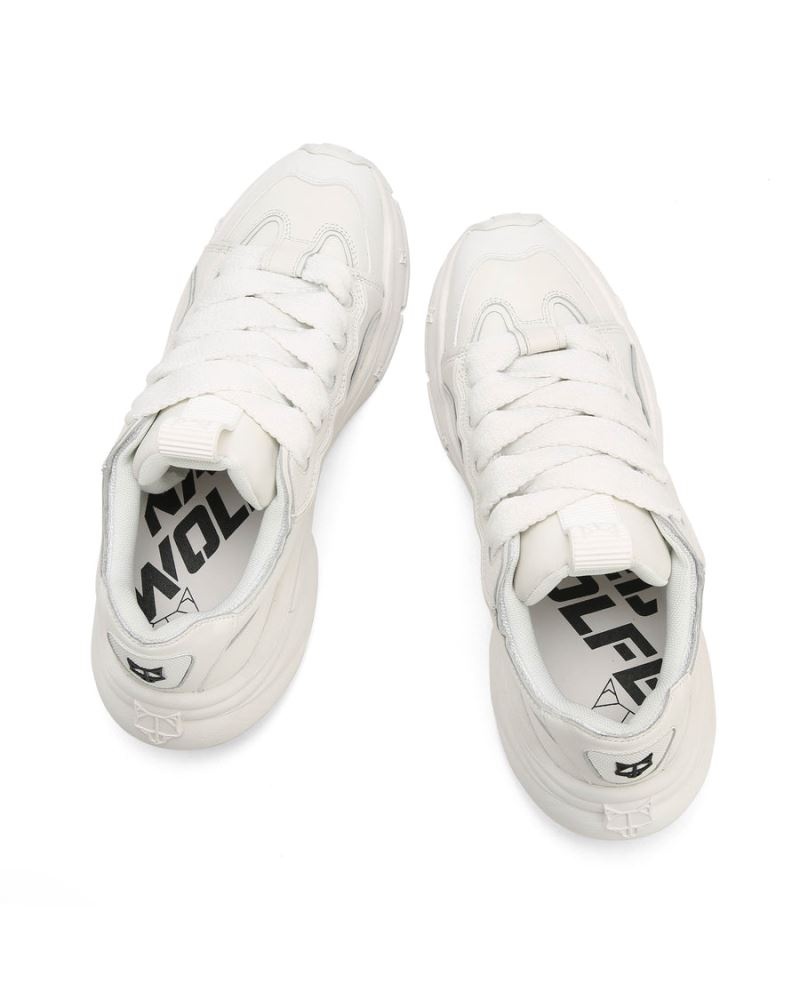 Men's Naked Wolfe Flip Cow Leather Sneakers White | PHILIPPINES WPVTRQF87