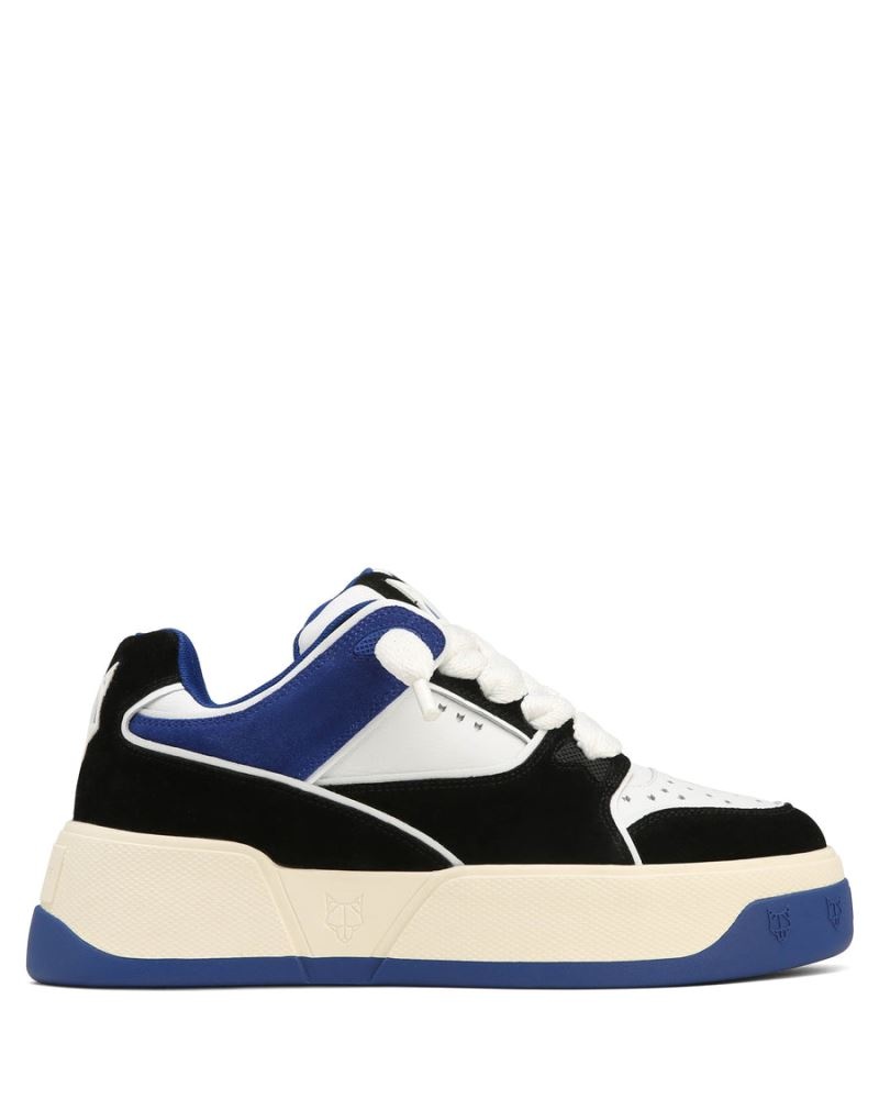 Men's Naked Wolfe Kash Nubuck Leather Sneakers Blue | PHILIPPINES KAVHXBL18