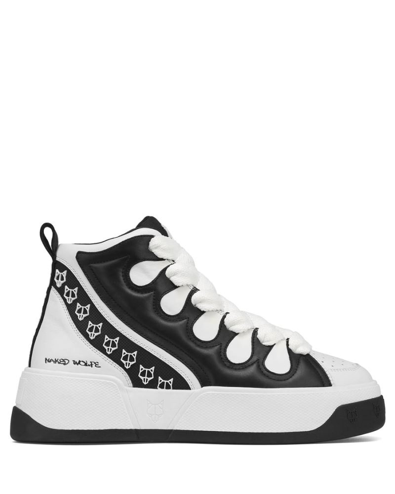 Men's Naked Wolfe King Leather Sneakers Black / White | PHILIPPINES NEMRQAG56