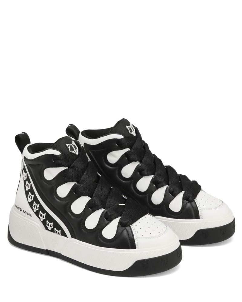 Men's Naked Wolfe King Leather Sneakers Black / White | PHILIPPINES NEMRQAG56