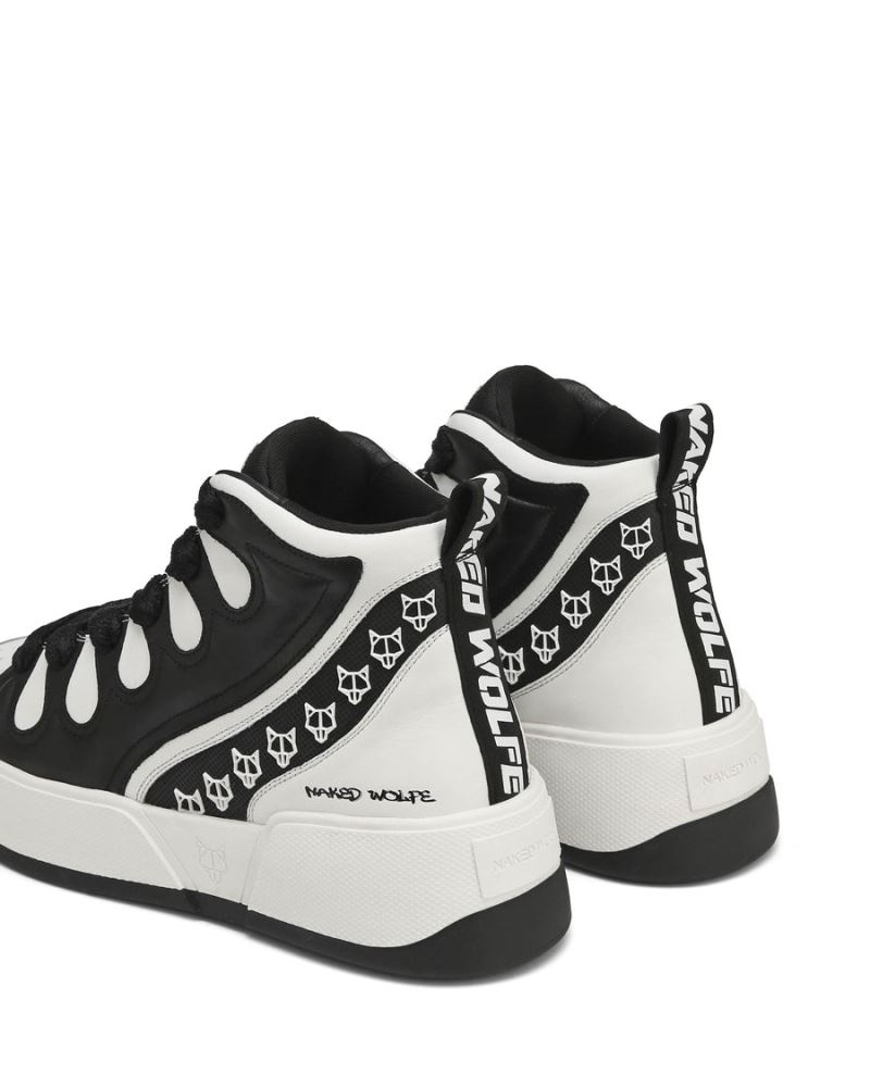 Men's Naked Wolfe King Leather Sneakers Black / White | PHILIPPINES NEMRQAG56